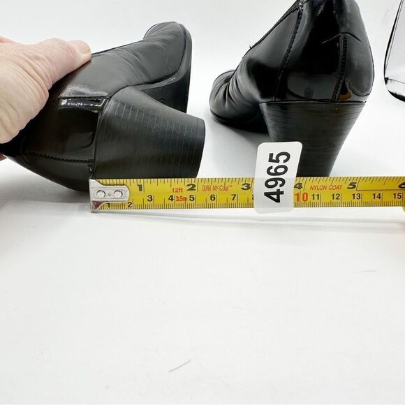 Munro Black Leather and Patent "Odette" Cap Toe Pumps Heels Sz Comfort 7.5M - Picture 14 of 16